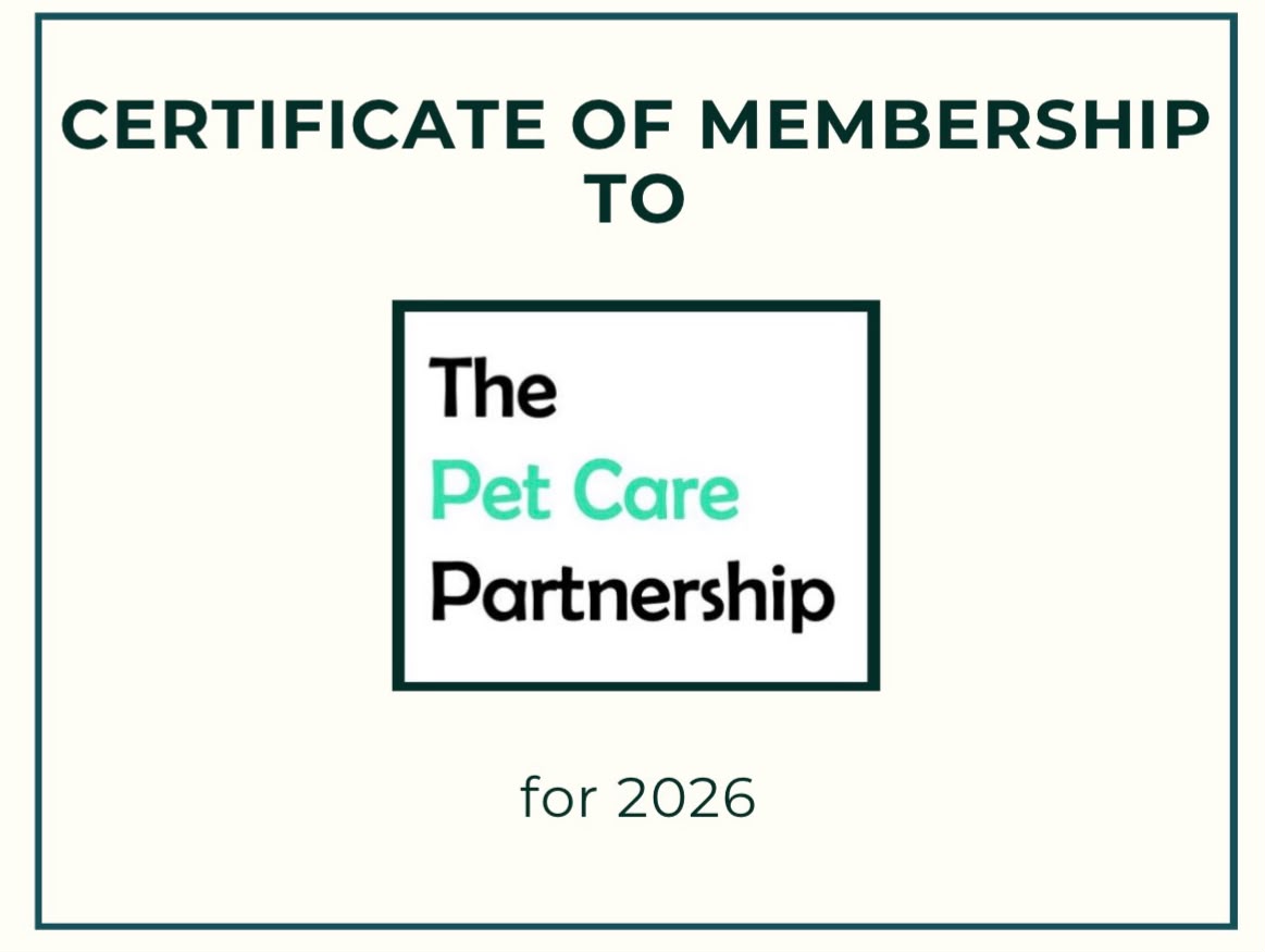 Certificate of Membership to The Pet Care Partnership for 2026