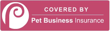 Covered by Pet Business Insurance badge